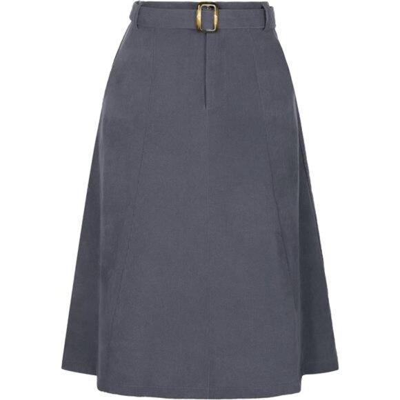 Women's High Waist Elastic Back A-Line Skirt Charcoal - Picture 1 of 5